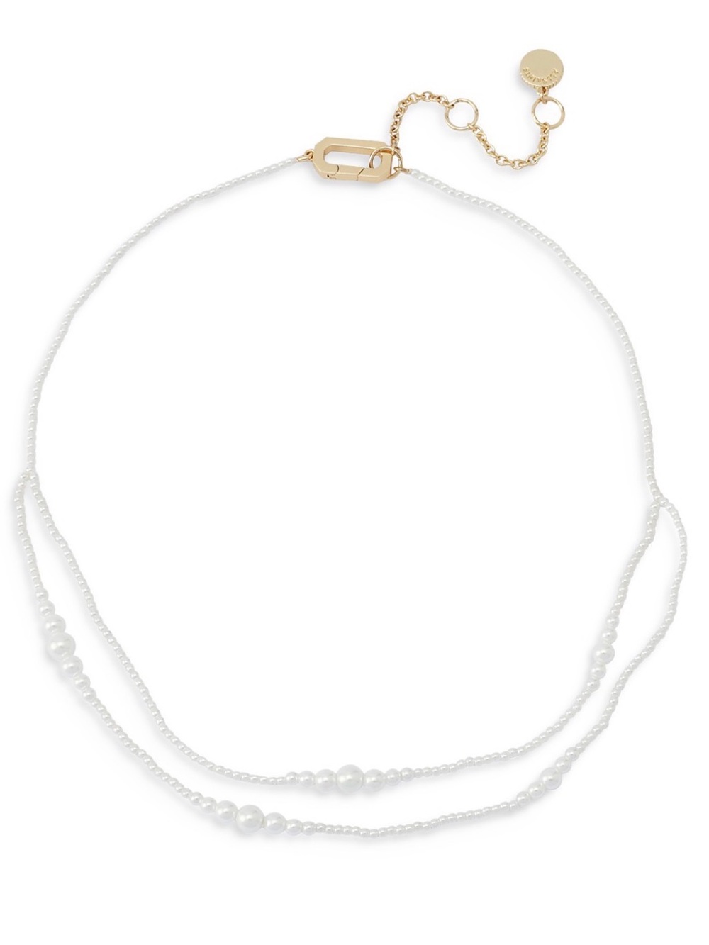ALLSAINTS Hazel Imitation Pearl Layered Necklace in Pearl / Gold